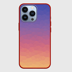 Чехол для iPhone 13 Pro Эффект рассвета градиентом с кристаллизацией, цвет: 3D-красный