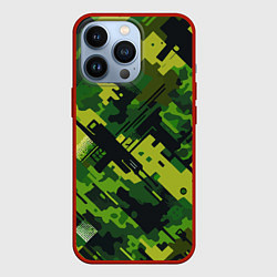 Чехол для iPhone 13 Pro Camouflage - pattern ai art, цвет: 3D-красный