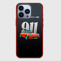 Чехол для iPhone 13 Pro Porsche 911 немецкий спортивный автомобиль, цвет: 3D-красный