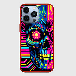 Чехол для iPhone 13 Pro Pop art skull - ai art, цвет: 3D-красный