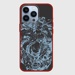 Чехол для iPhone 13 Pro Клинок рассекающий демонов Незуко рябь, цвет: 3D-красный