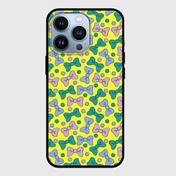 Чехол для iPhone 13 Pro Яркий паттерн с бантами, цвет: 3D-черный