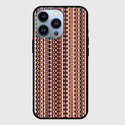 Чехол для iPhone 13 Pro Персиковый узор в стиле жаккард, цвет: 3D-черный