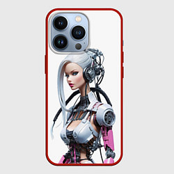 Чехол для iPhone 13 Pro Cyber warrior Barbie - ai art fantasy, цвет: 3D-красный