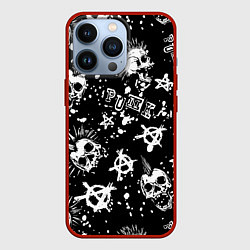 Чехол iPhone 13 Pro Панк черепа - анархия