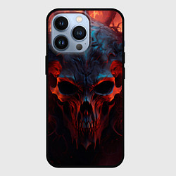 Чехол для iPhone 13 Pro Demon skull with horns, цвет: 3D-черный