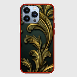 Чехол для iPhone 13 Pro Золотые старые темные узоры, цвет: 3D-красный