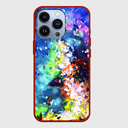 Чехол для iPhone 13 Pro Яркий млечный путь, цвет: 3D-красный