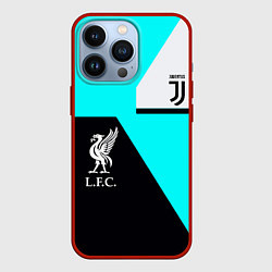 Чехол для iPhone 13 Pro Juventus x Liverpool geometry, цвет: 3D-красный