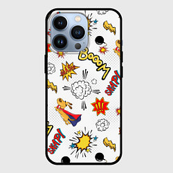Чехол для iPhone 13 Pro Комикс изображение с собакой pop art, цвет: 3D-черный
