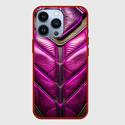Чехол для iPhone 13 Pro Текстурная кожа в космическом стиле, цвет: 3D-красный
