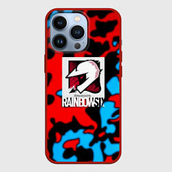 Чехол для iPhone 13 Pro Rainbow six камуфляж, цвет: 3D-красный