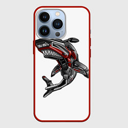 Чехол для iPhone 13 Pro Moto shark, цвет: 3D-красный