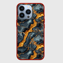 Чехол для iPhone 13 Pro Золотой мрамор, цвет: 3D-красный