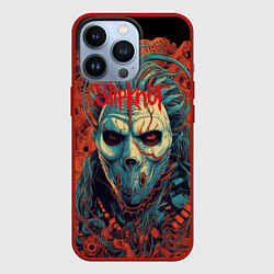 Чехол для iPhone 13 Pro Slipknot в маске, цвет: 3D-красный