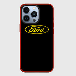 Чехол для iPhone 13 Pro Ford logo yellow, цвет: 3D-красный