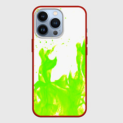 Чехол для iPhone 13 Pro Кислотный огонь, цвет: 3D-красный