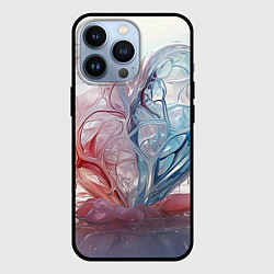 Чехол для iPhone 13 Pro Сердце - плазменная текстура, цвет: 3D-черный