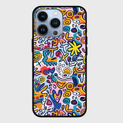 Чехол для iPhone 13 Pro Солнце и морские звёзды абстракция, цвет: 3D-черный