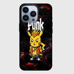 Чехол для iPhone 13 Pro Пикачу трушный панк, цвет: 3D-черный
