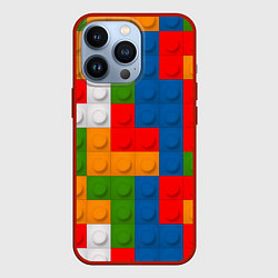 Чехол для iPhone 13 Pro Блоки цветового конструктора, цвет: 3D-красный