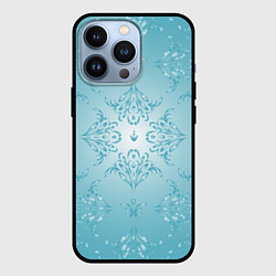 Чехол для iPhone 13 Pro Векторные узоры на нежно-бирюзовом фоне, цвет: 3D-черный