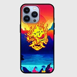 Чехол для iPhone 13 Pro Samurai fire logo japan, цвет: 3D-черный