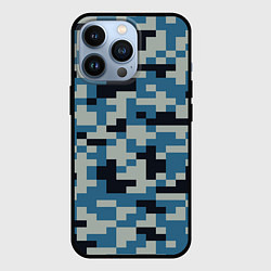 Чехол для iPhone 13 Pro Пиксельный стиль камуфляж, цвет: 3D-черный