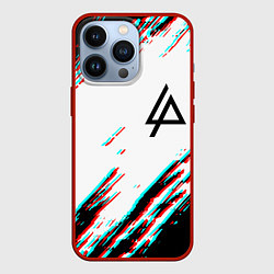 Чехол для iPhone 13 Pro Linkin park краски глитч, цвет: 3D-красный