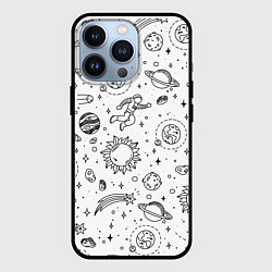 Чехол для iPhone 13 Pro Космически, цвет: 3D-черный