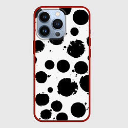 Чехол для iPhone 13 Pro Abstract black blots - ai art fantasy, цвет: 3D-красный