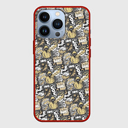 Чехол для iPhone 13 Pro Комикс инкогнито паттерн поп-арт, цвет: 3D-красный