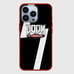 Чехол для iPhone 13 Pro Doom eternal geometry white, цвет: 3D-красный