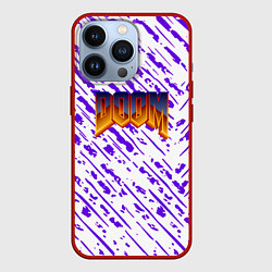 Чехол для iPhone 13 Pro Doom neon retro, цвет: 3D-красный