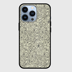 Чехол для iPhone 13 Pro Смайл и человечки, цвет: 3D-черный
