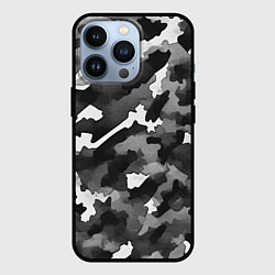 Чехол для iPhone 13 Pro Серый камуфляж внутренних войск, цвет: 3D-черный