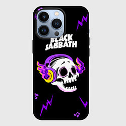 Чехол для iPhone 13 Pro Black Sabbath неоновый череп, цвет: 3D-черный
