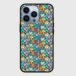 Чехол для iPhone 13 Pro Животные и узоры, цвет: 3D-черный