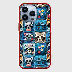 Чехол для iPhone 13 Pro Пэчворк с энотами, цвет: 3D-красный