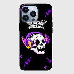 Чехол для iPhone 13 Pro Babymetal неоновый череп, цвет: 3D-черный