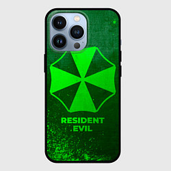 Чехол для iPhone 13 Pro Resident Evil - green gradient, цвет: 3D-черный