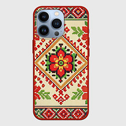 Чехол для iPhone 13 Pro Стиль советского ковра узоры и орнамент, цвет: 3D-красный