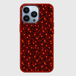 Чехол для iPhone 13 Pro Красные огоньки текстура-паттерн, цвет: 3D-красный