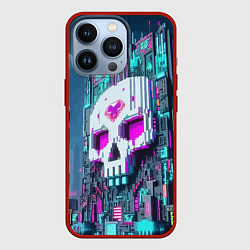 Чехол для iPhone 13 Pro Skull Minecraft - ai art fantasy, цвет: 3D-красный