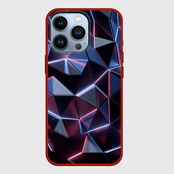 Чехол для iPhone 13 Pro Неоновые геометрические плиты, цвет: 3D-красный
