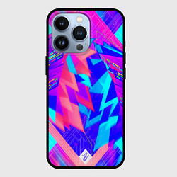 Чехол для iPhone 13 Pro Неоновая текстура грани, цвет: 3D-черный