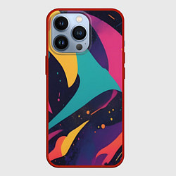 Чехол для iPhone 13 Pro Космос яркая абстракция, цвет: 3D-красный