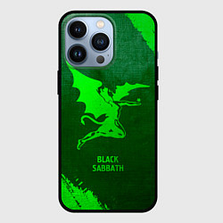 Чехол для iPhone 13 Pro Black Sabbath - green gradient, цвет: 3D-черный