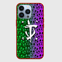 Чехол для iPhone 13 Pro Doom x Marshmello, цвет: 3D-красный