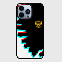 Чехол для iPhone 13 Pro Герб текстура глитч, цвет: 3D-черный